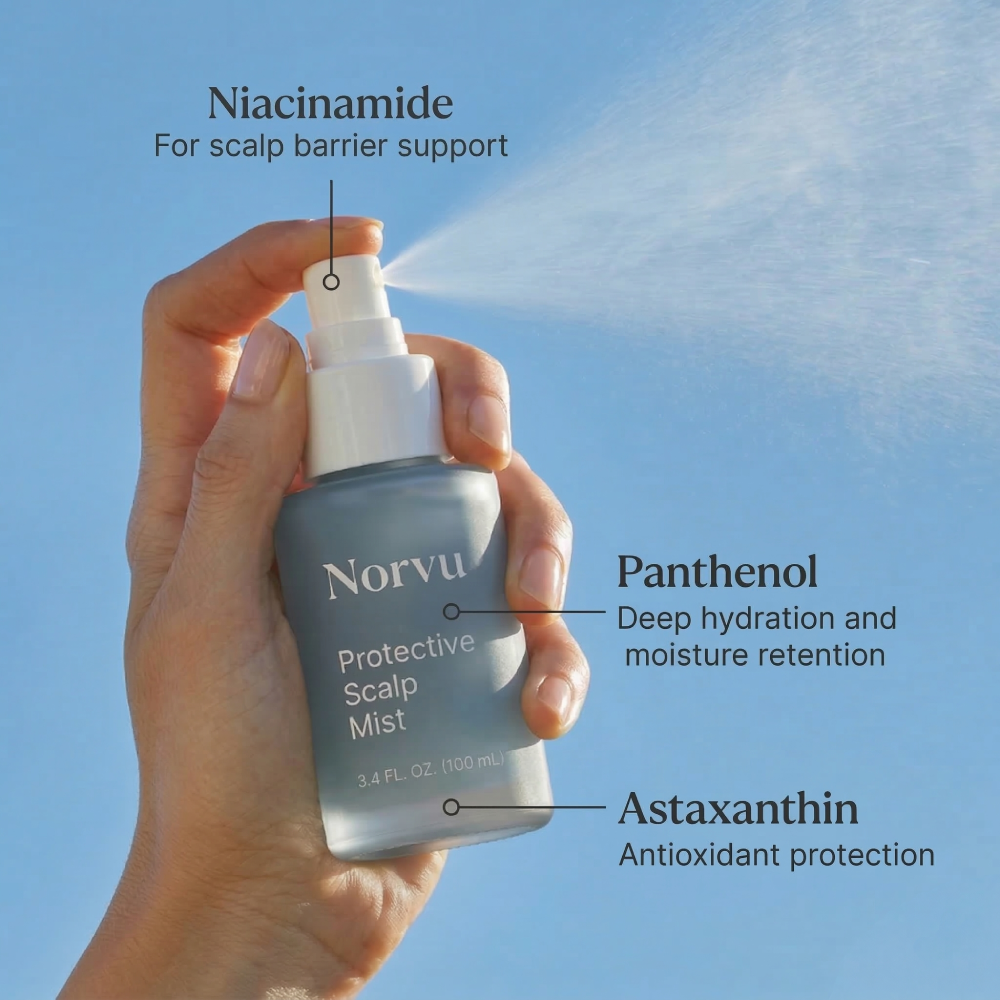 Norvu Protective Scalp Mist with key ingredients